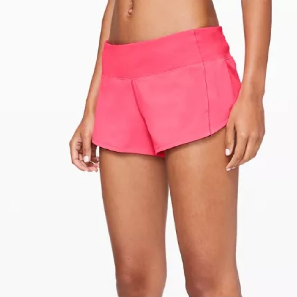 EUC Lululemon Athletica Size 4 Speed Up Lined Coral 4 " Shorts!